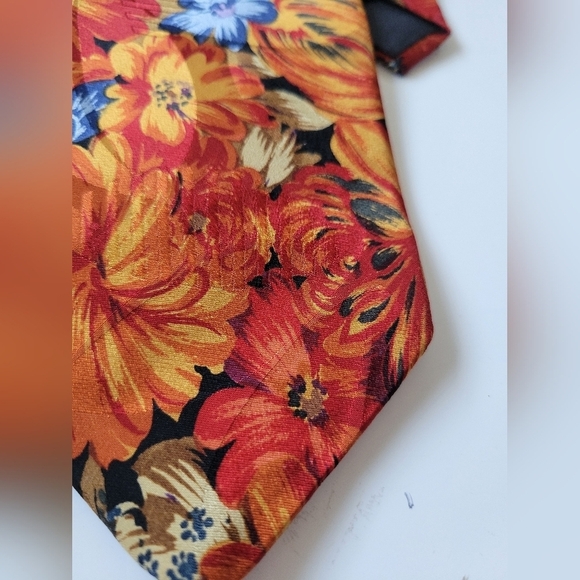 Oscar de la Renta Couture Floral Print Tie - Picture 2 of 7
